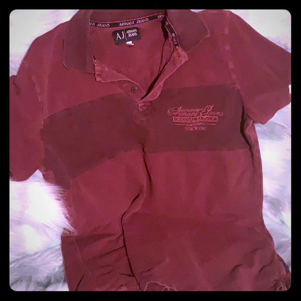 Men’s Armani Jeans maroon polo shirt